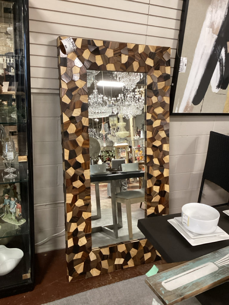 Large Decorative Wood Accents Mirror 72"x36'