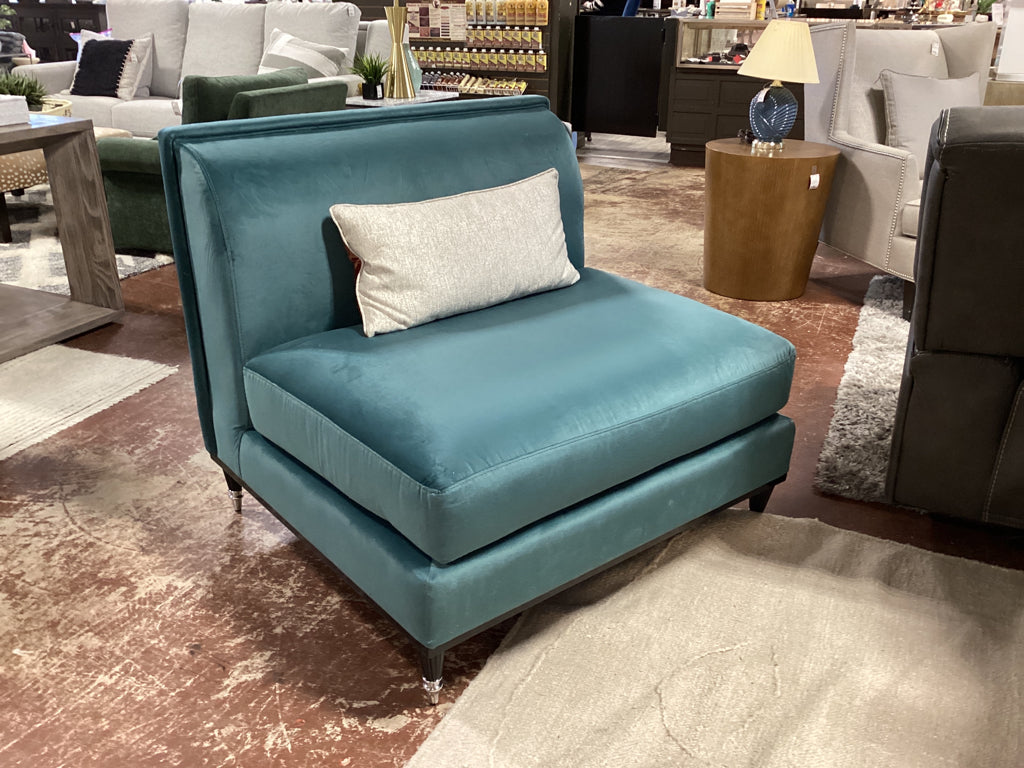 Michael Amini Velvet Teal Accent Chair 39x39x35   2NLZK8MR