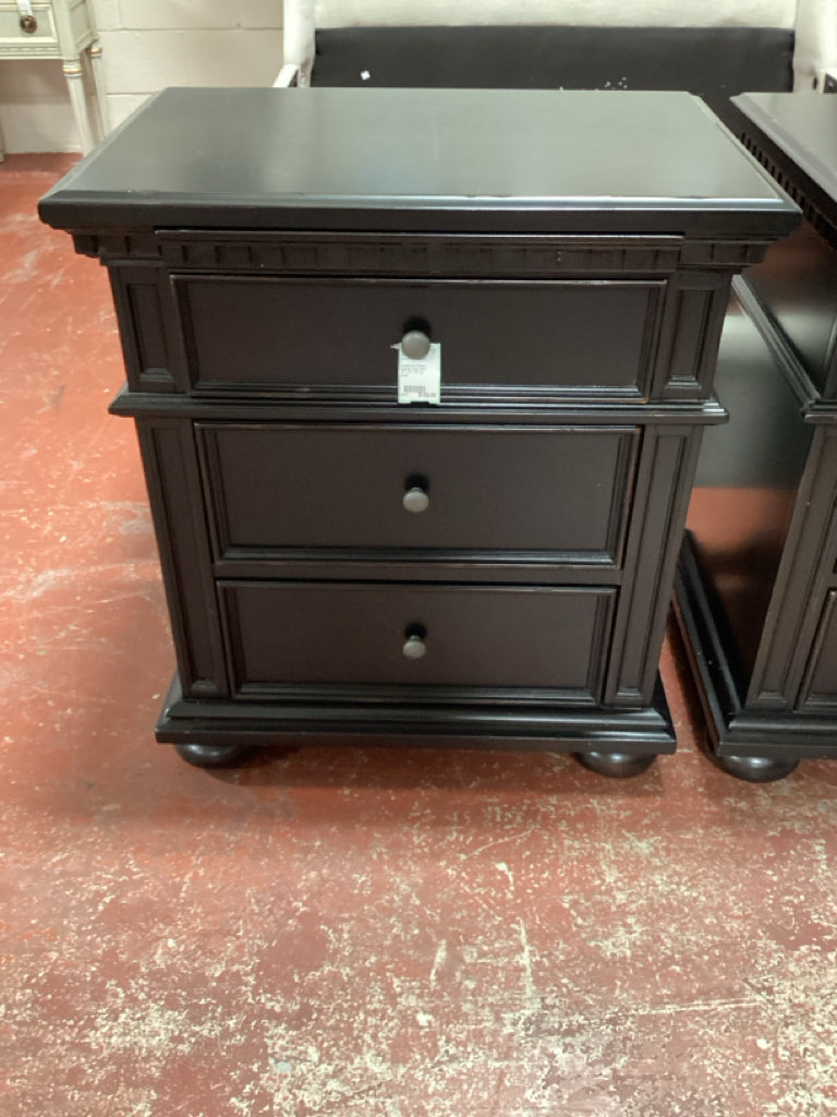 Transitional 3 Drawer Espresso Night Stand 26" X 18" X 30"  (as found)