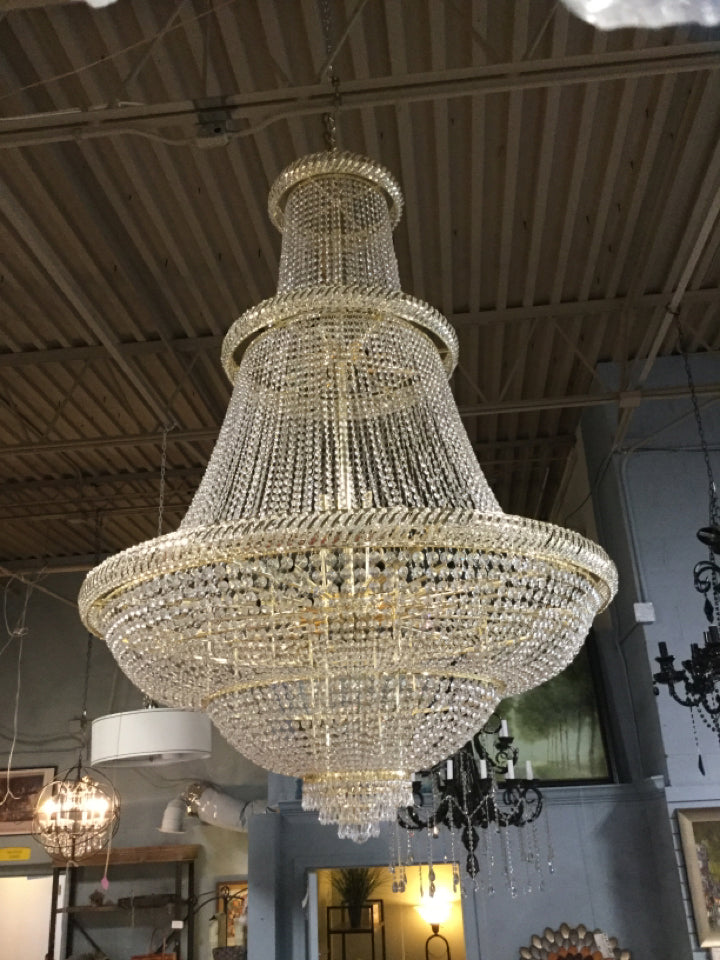 Crystal Bell  Shape Chandelier 72" H 50" W 45 Lights
