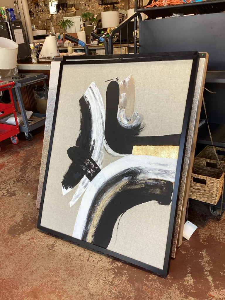 Renwil Art Framed Abstract IIya Collection 40x50 Blk/Bro/Wht