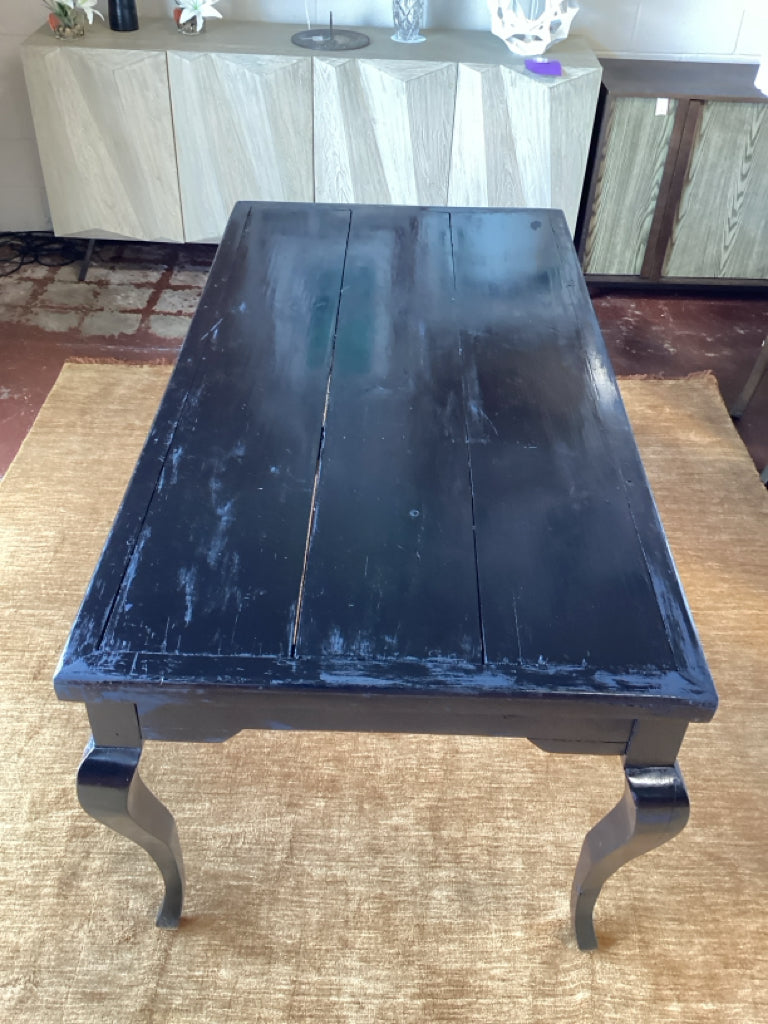 Distressed  Black  Dining Table 67x36x30