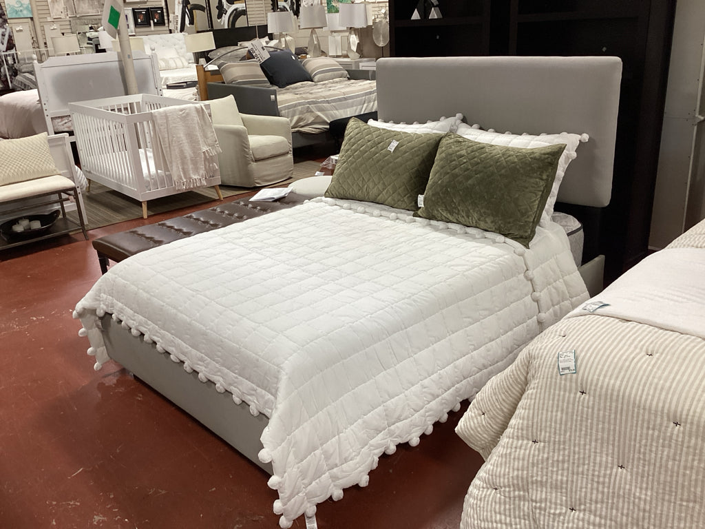 FULL Grey Upholstered Bed HBFB Rails