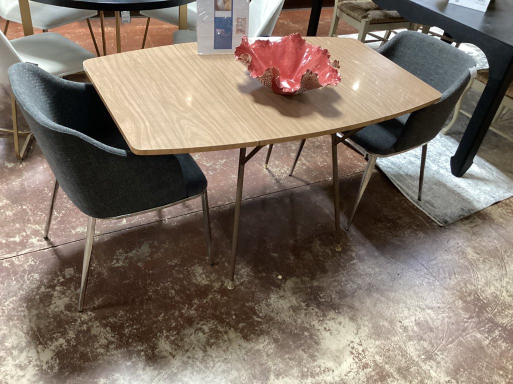 Mid century Drop Leaf Dining Table/ spring latch side leaf / 51 x 30 (open)