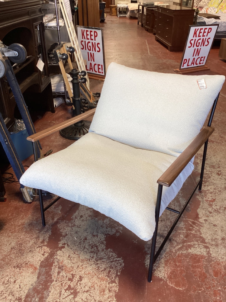 Denver Modern Vail Lounge Chair Ivory Woven  29.5x 34x 32    7XPCPPBJ