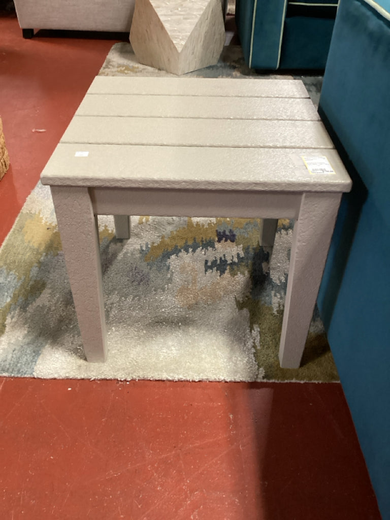 polywood Outdoor side table  / tan / 18 x 18 x 17 high