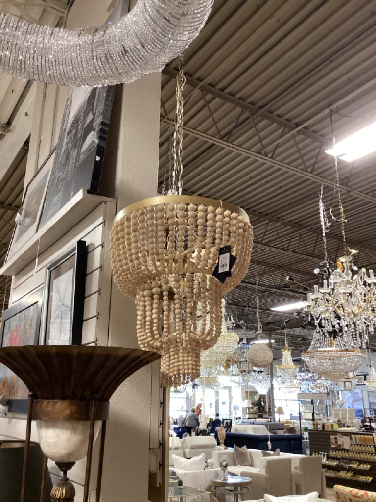 Aleynne Extendable Gold/Natural Chandelier 20.5" W x 20.5" D x 100.5" 8UP2ZJD2