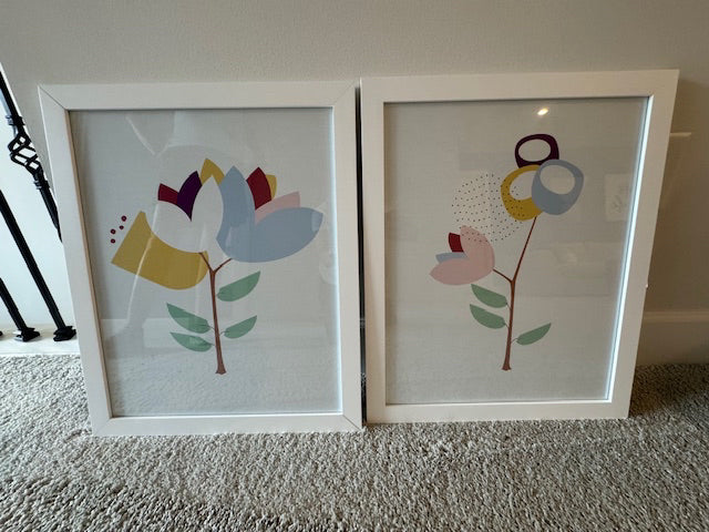 Wendover Art Group "Grace Blossom 2 and 5" Giclee Print; 18x22, white frame