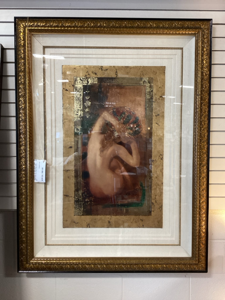 "Caroleena" by Csaba Markus  Hand Embellished Art Gold Wood Frame 43x56