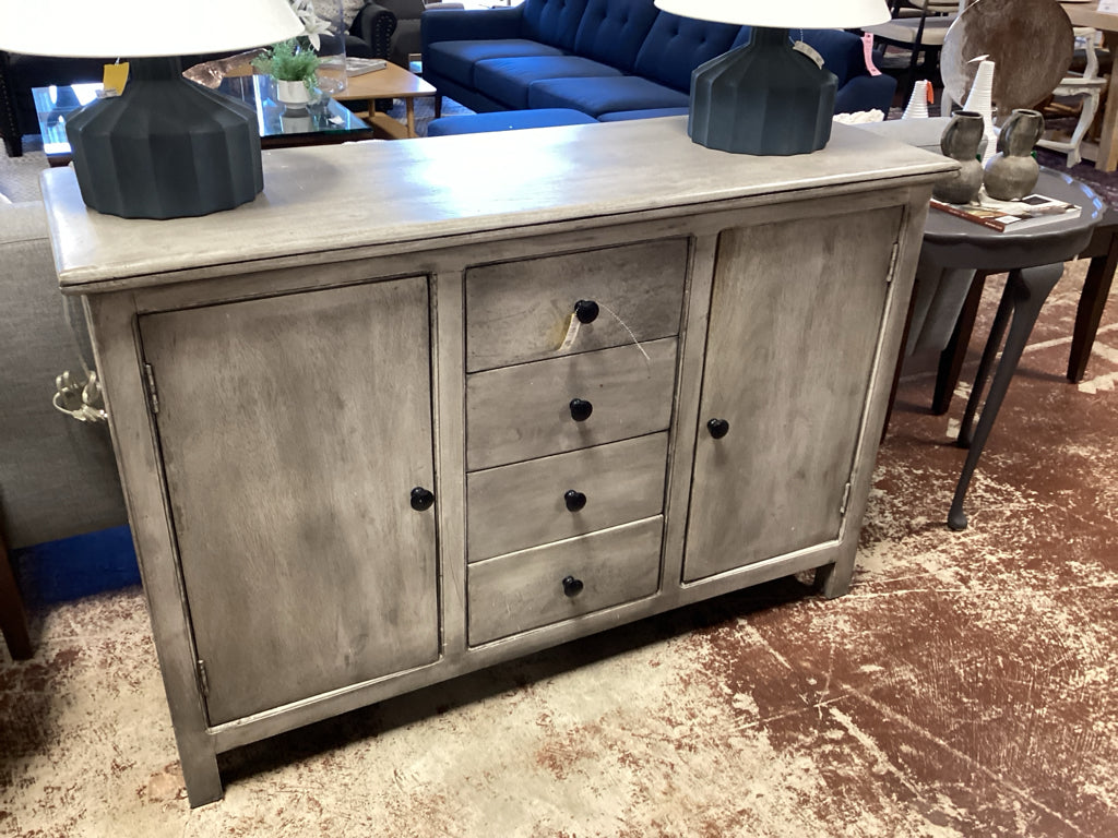 GREY Sideboard 54x18x36 2 Door/4 Drawer