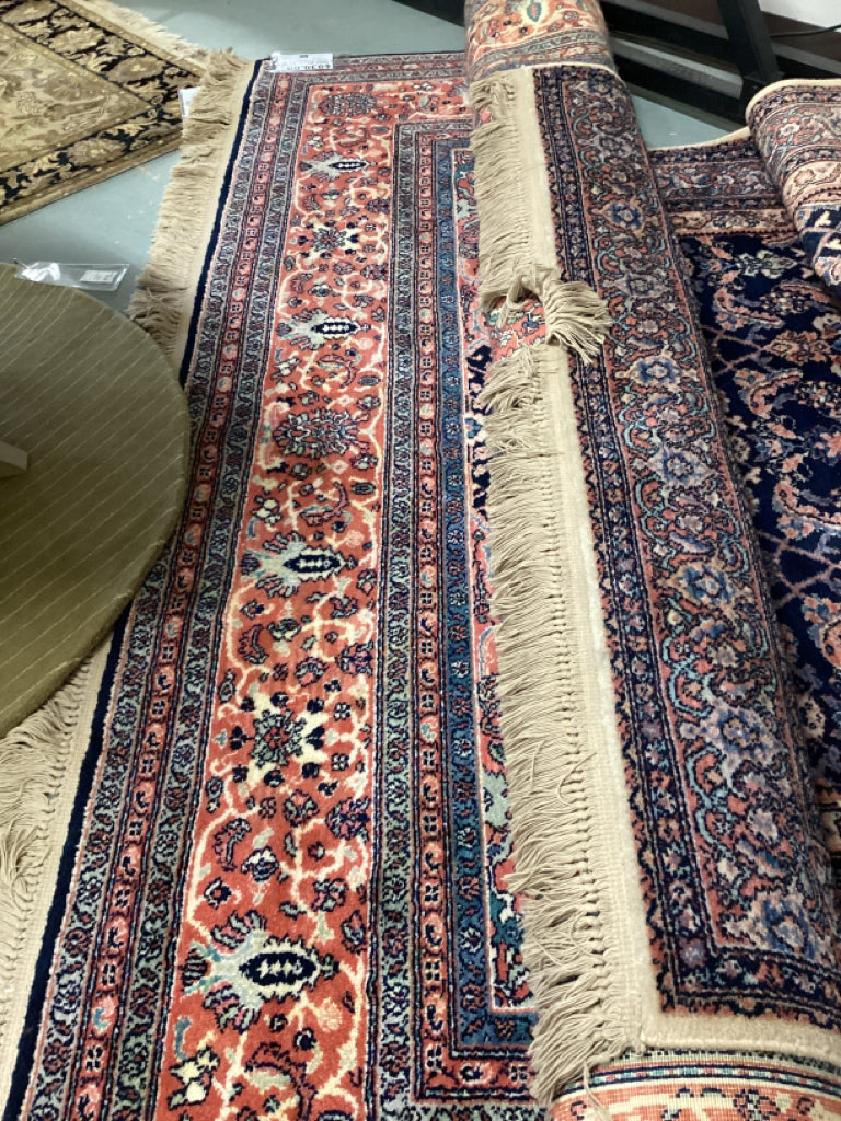 Karastan   Rug / salmon, navy, & green 8'8" x 12'