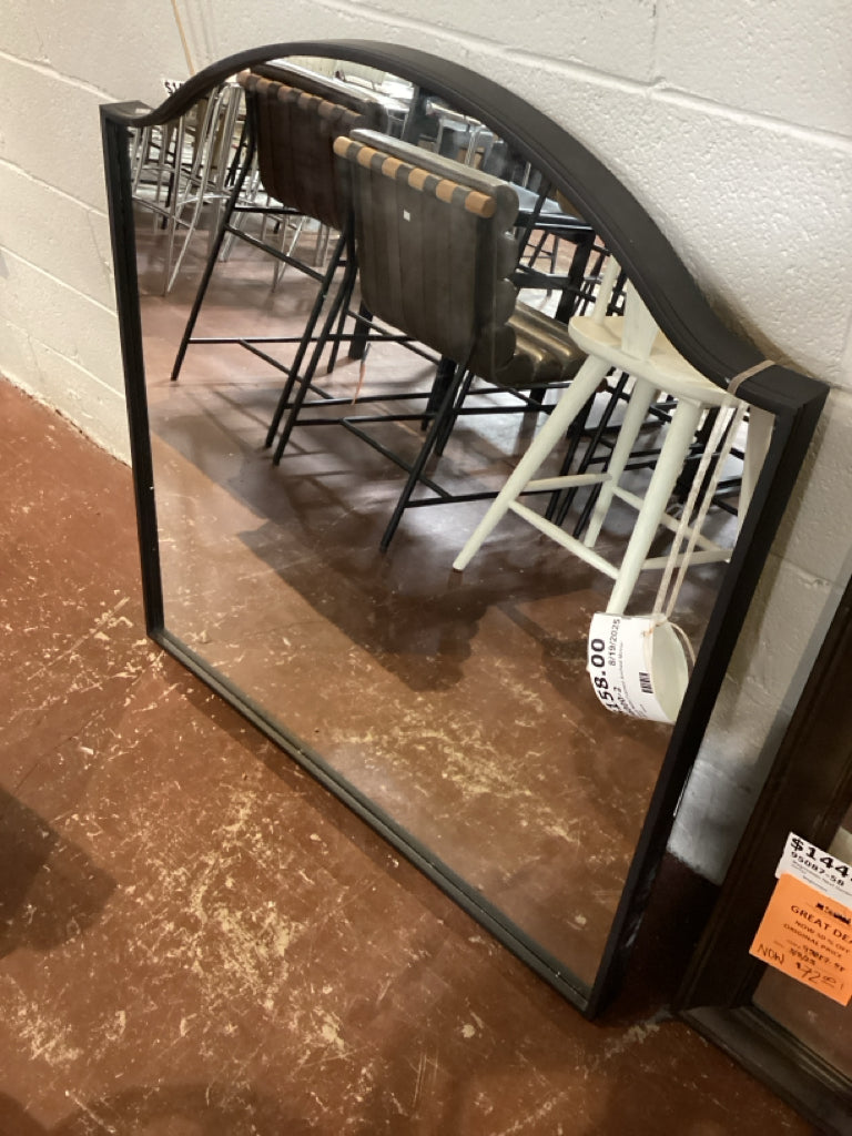 Black Metal Framed Arched Mirror 38x40