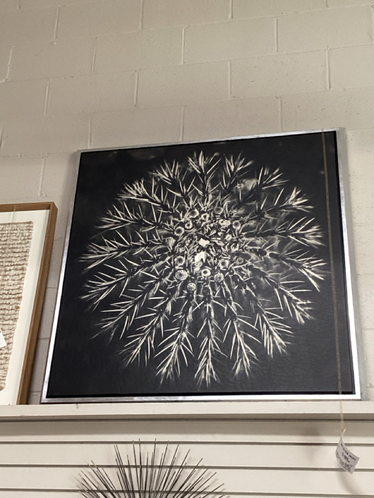 Barclay Butera "Vintage Succulent I" Graphic Art Print in Silver Frame 40"L x 40