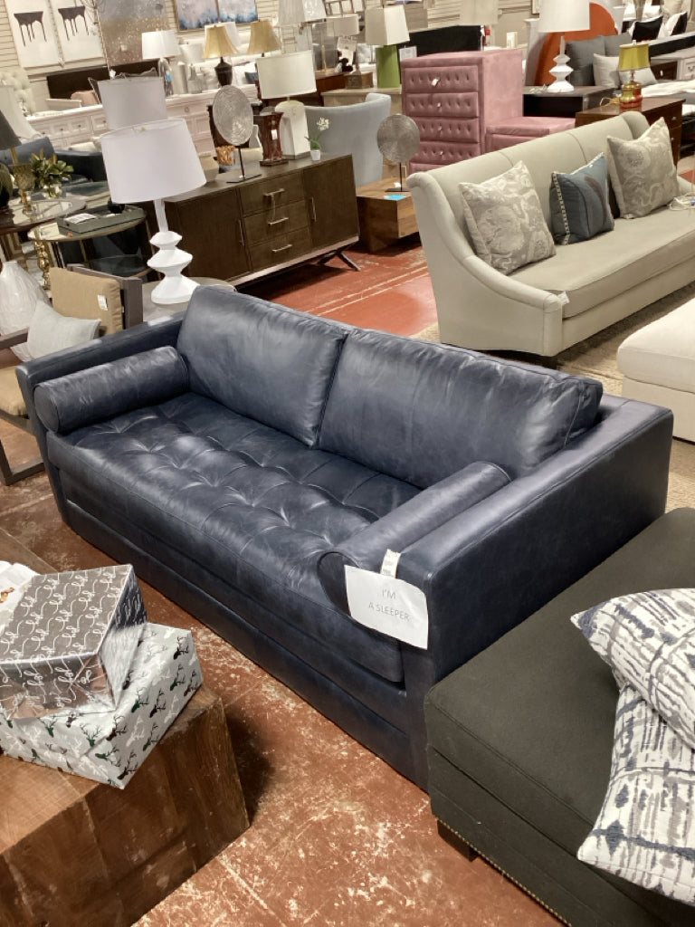 Napa 82" Leather Pull Out Covertible Sleeper Sofa 82"Wx39.25"Dx32.5"H  4PJ22R8Q