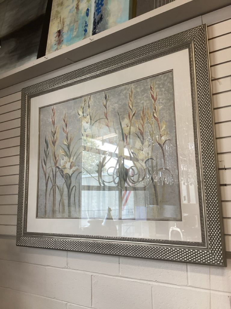 Field of Gladiolas  57.5" X 46.5" Framed & Matted Art