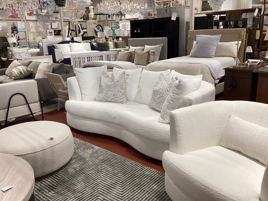Bella Osio White Sofa with Accent Cushions  85" W  X 46" D
