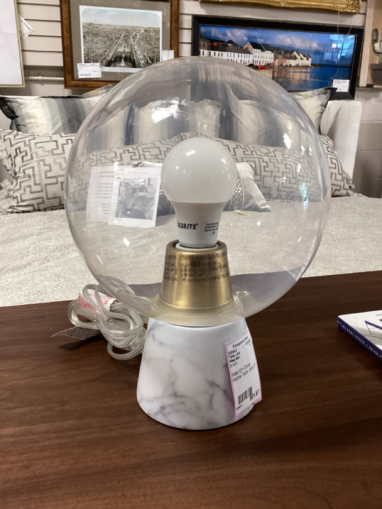 West Elm Globe Marble Table Lamp 9"