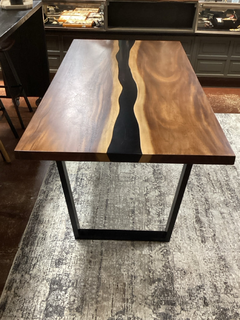 Dining Table / Acacia wood ebony river table 72 x 36 x 31 high