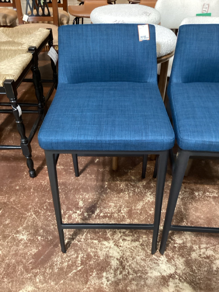 Baron Counter Stool Blue Low Back 545XU546