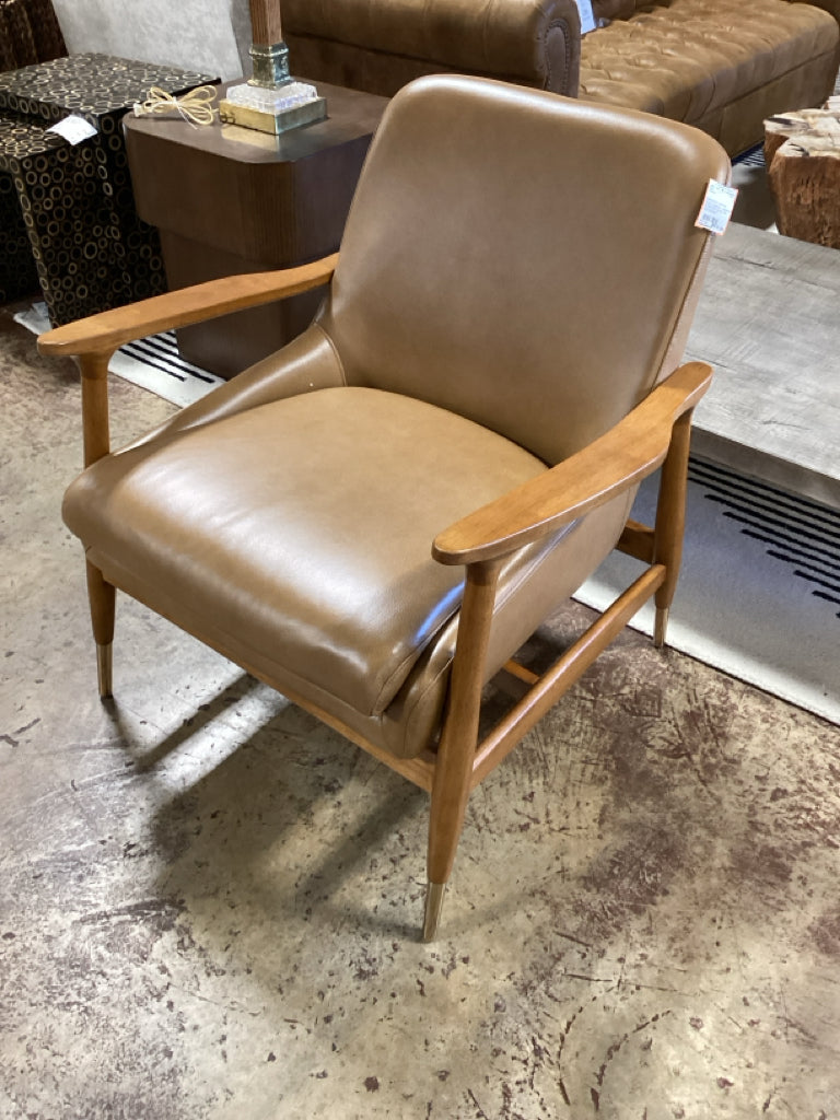 Desmond Leather Chair,Lugano Caramel 29.5Wx30.Dx32.7H 2Q7AG9W7