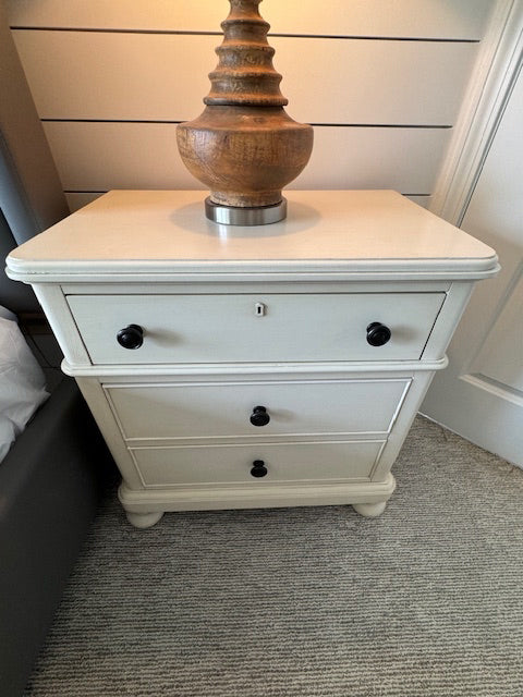 PAIR Bassett Furniture cream nightstand;  27x17x29