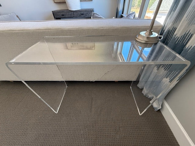 Acrylic Ghost console table; 37x15x29