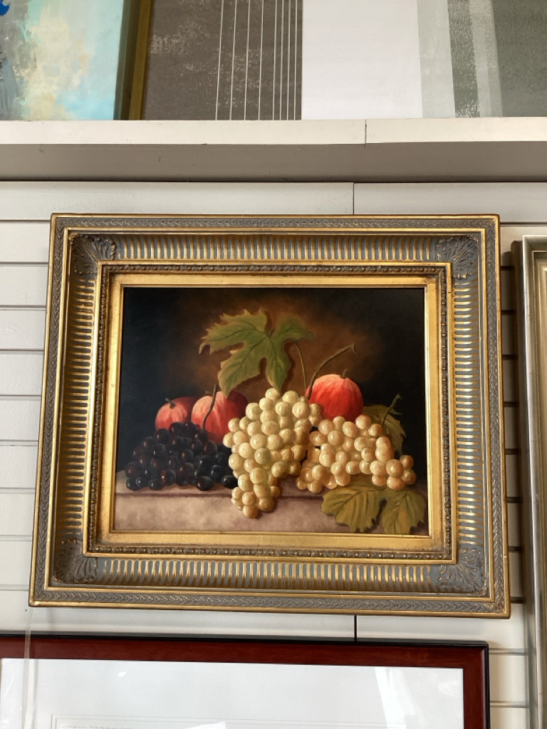 Framed Margaret Klema Art, Fruit Still Life, 28.5x24.5