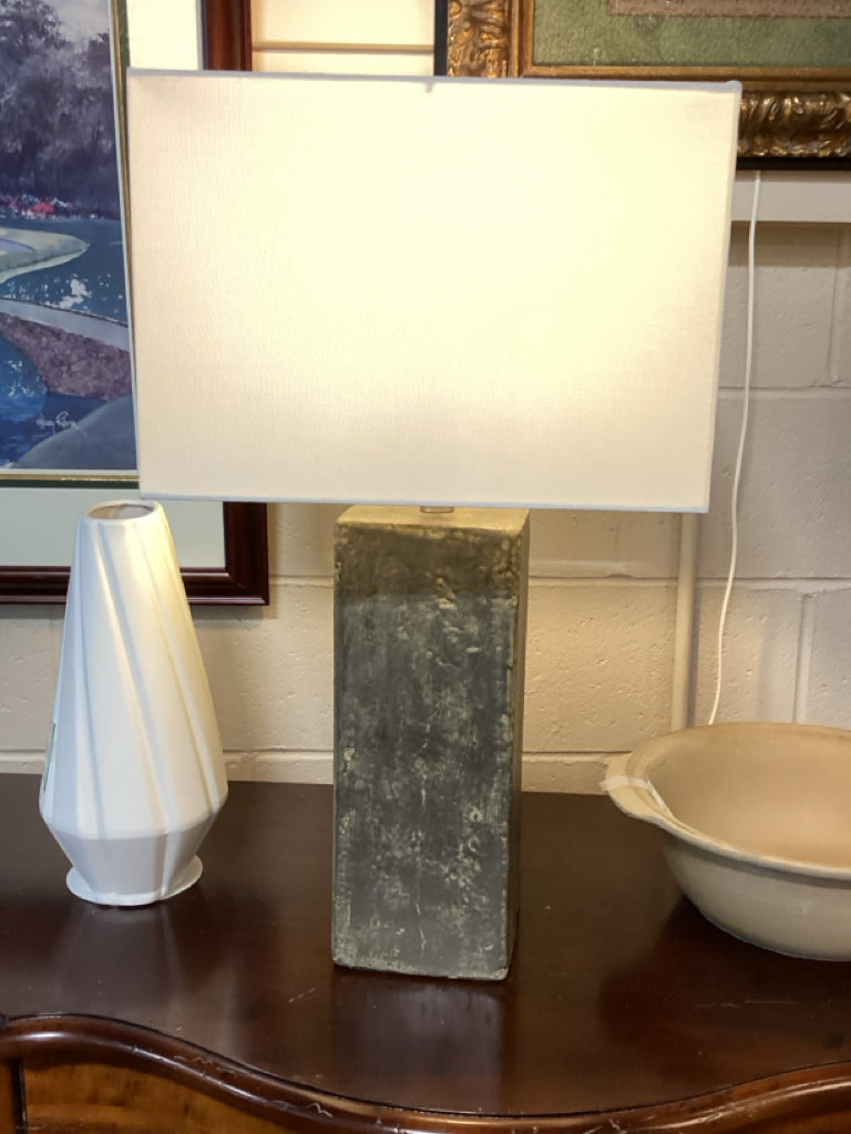 Taupe Table Lamp w/ Linen Shade (AS FOUND)