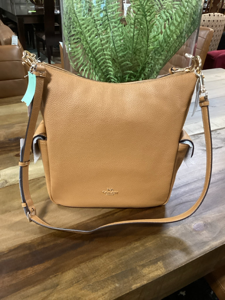 Coach Pebble Leather Shoulder Bag Rich Tan Gold-Tone Hardware