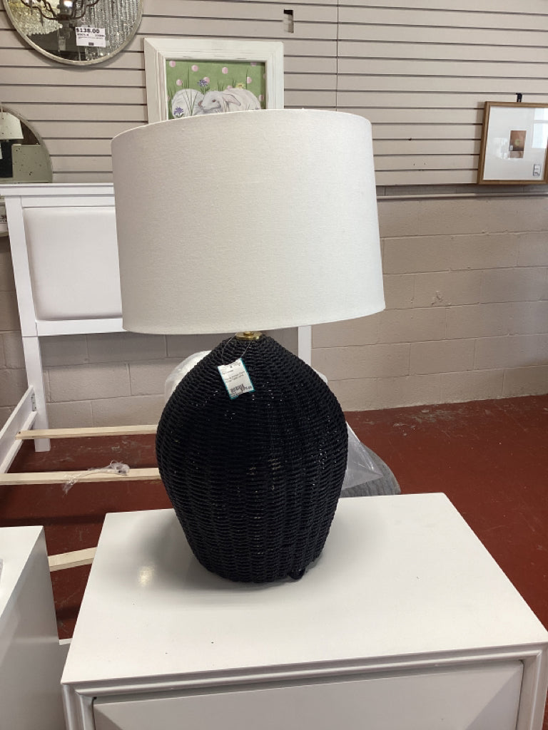 Regina Andrew Black Wicker Table Lamp