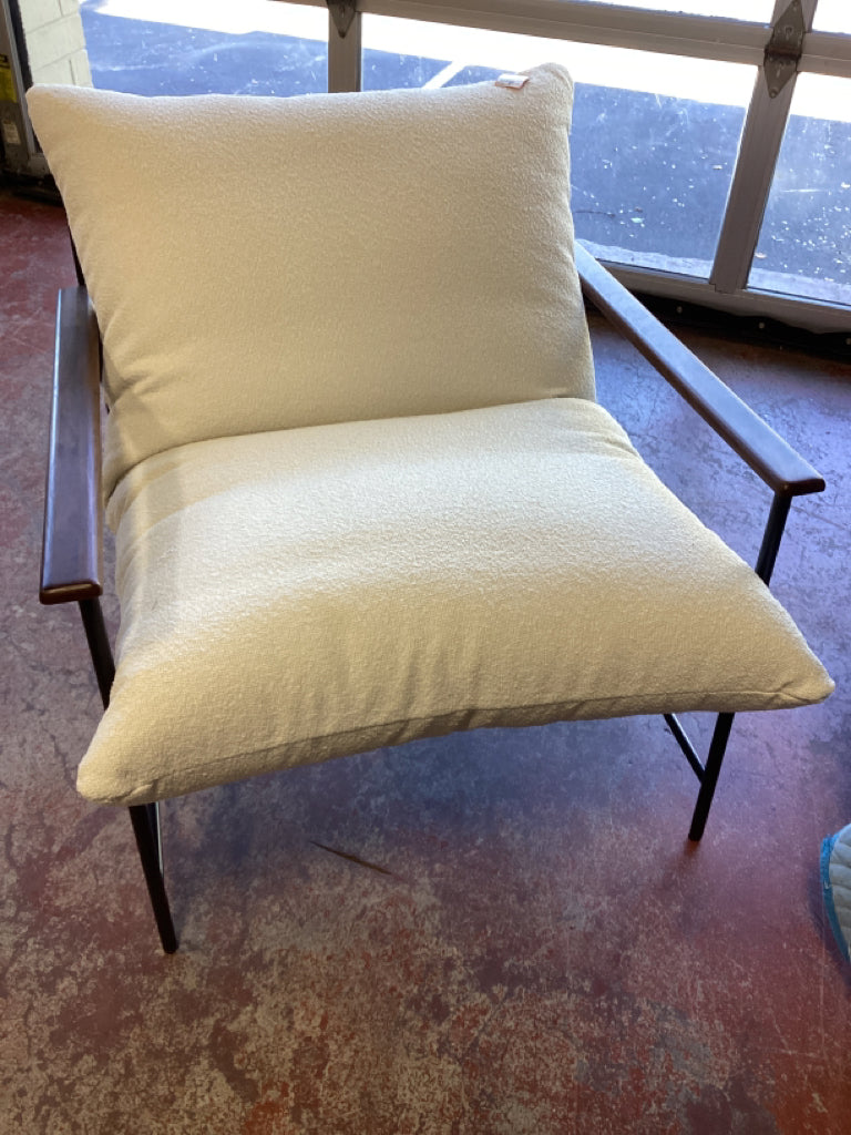 Denver Modern Vail Lounge Chair Ivory Woven  29.5x 34x 32   3DLVH3YM