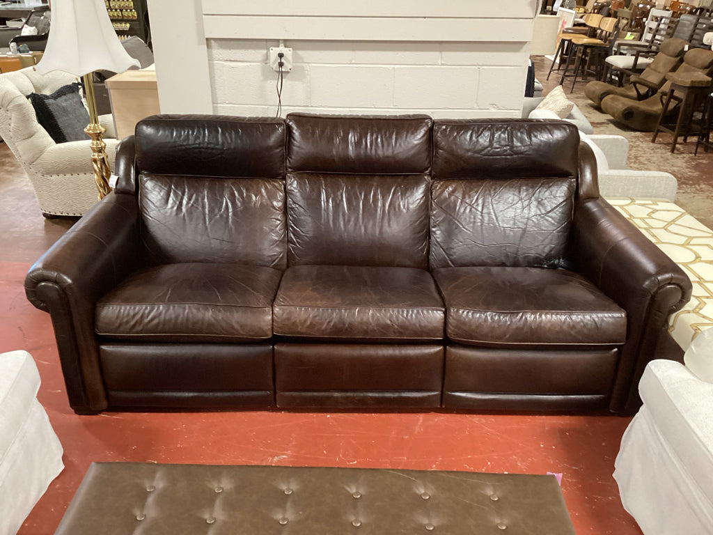 Ethan Allen Connor Leather Reclining Sofa 90" x 22"