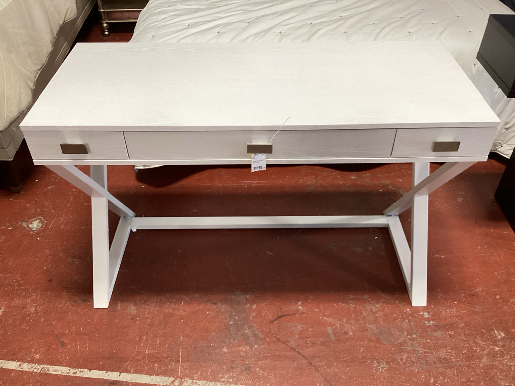 White 48" Cross Leg Writing Desk