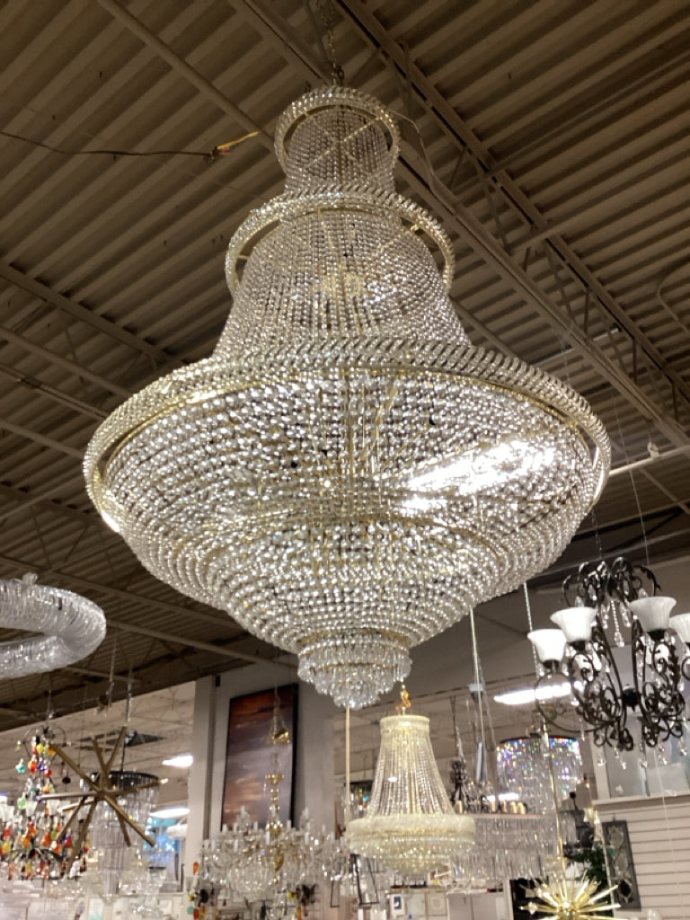 Crystal Bell  Shape Chandelier 72" H 50" W 45 Lights