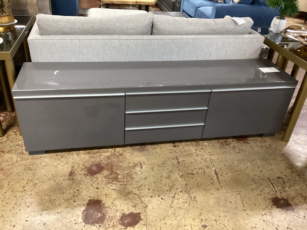 Ikea Besta Burs Media Cabinet in Glossy Gray 71"W x 16"D x 18.5"H