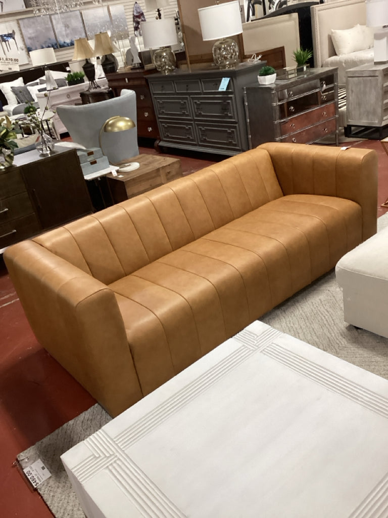 Polly & Bark Canale Sofa - Cognac Tan 86  85.5" W x 37.5" D x 27.5    629VNWS7