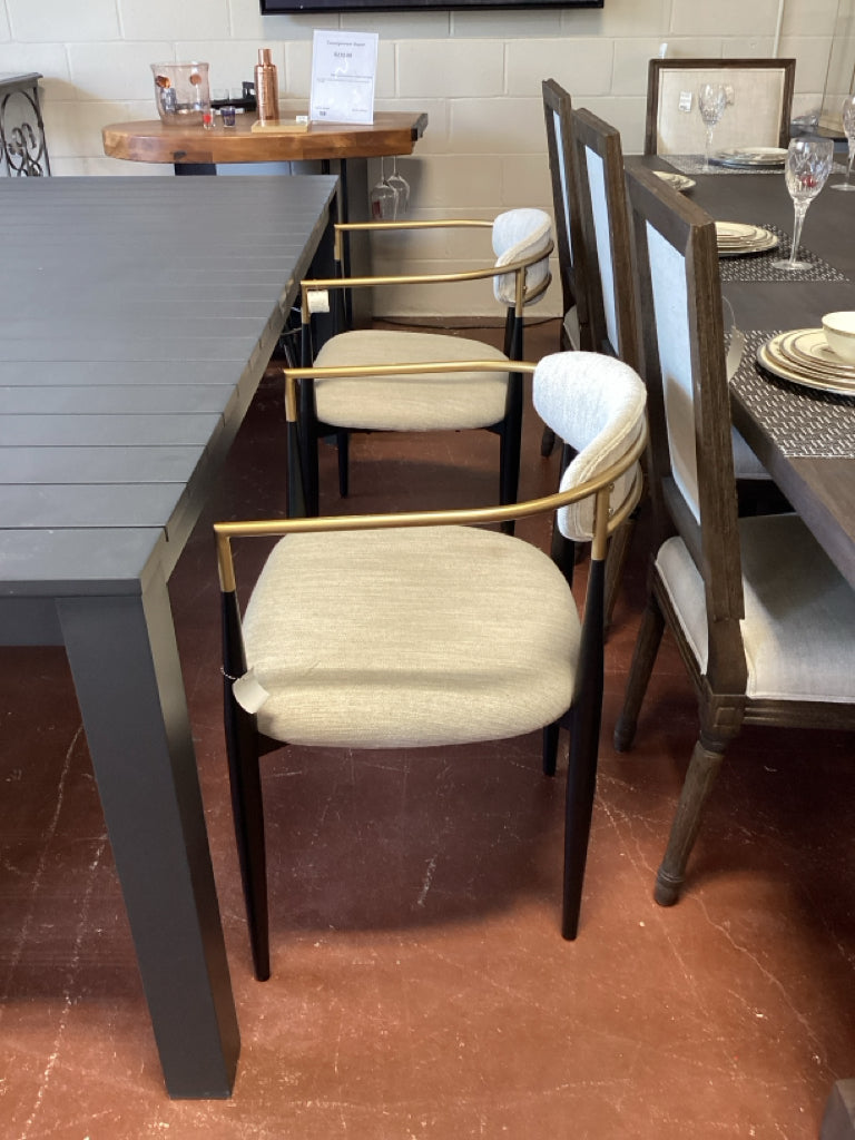 Noble House Home Furnishing Boise Beige/Black  Dining Chairs SET OF 4