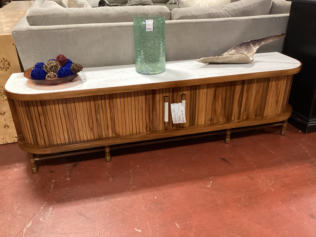 Anthropologie Deluxe Tamboored Media Cabinet 70"W x 16"D x 20"H