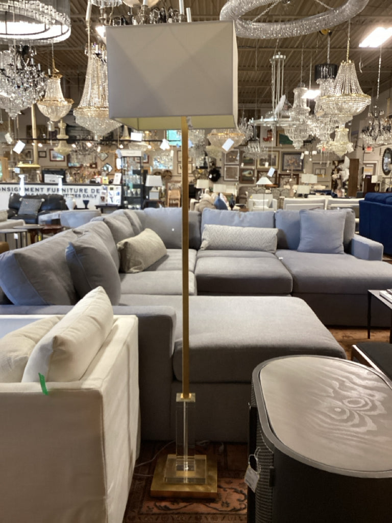 Uttermost Mesita 66" Floor Lamp with brushed Gold Finish/Crystal Accent Base