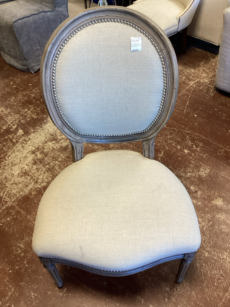 RH Vintage French Round Fabric Dining Chair Set of 5