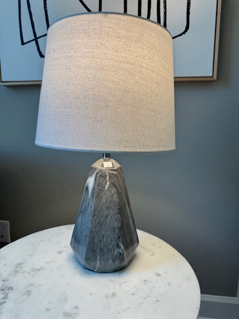 Surya Destin Table Lamp Grey Marble 21"