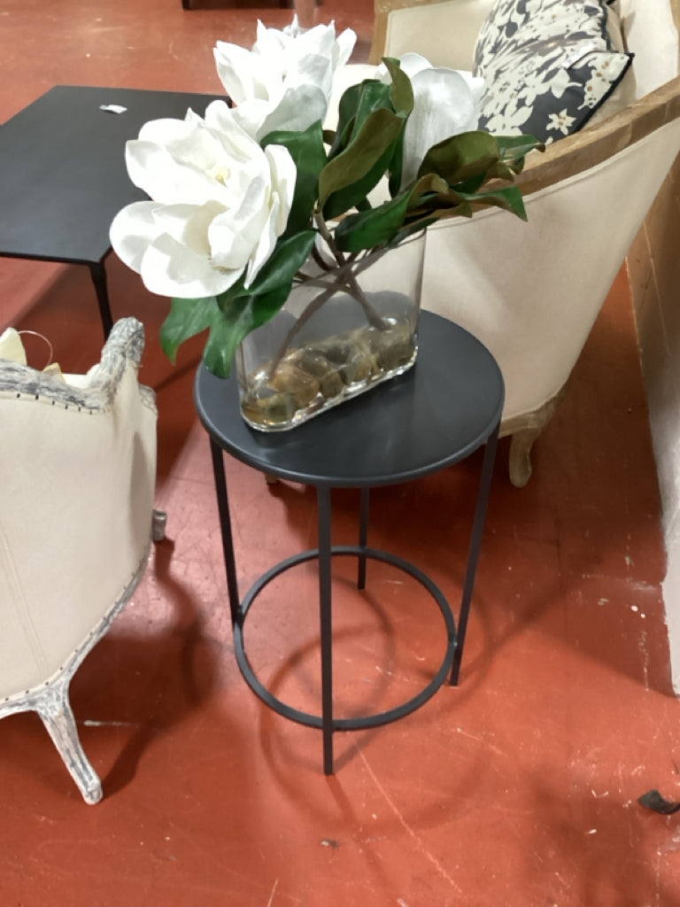 Room & Board Natural Steel Slim Round End Table 15"D x 20"H