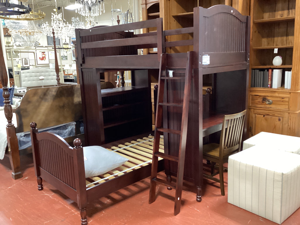 Pottery Barn Dark Wood  Catalina Twin Bunk  Bed Set with Chair