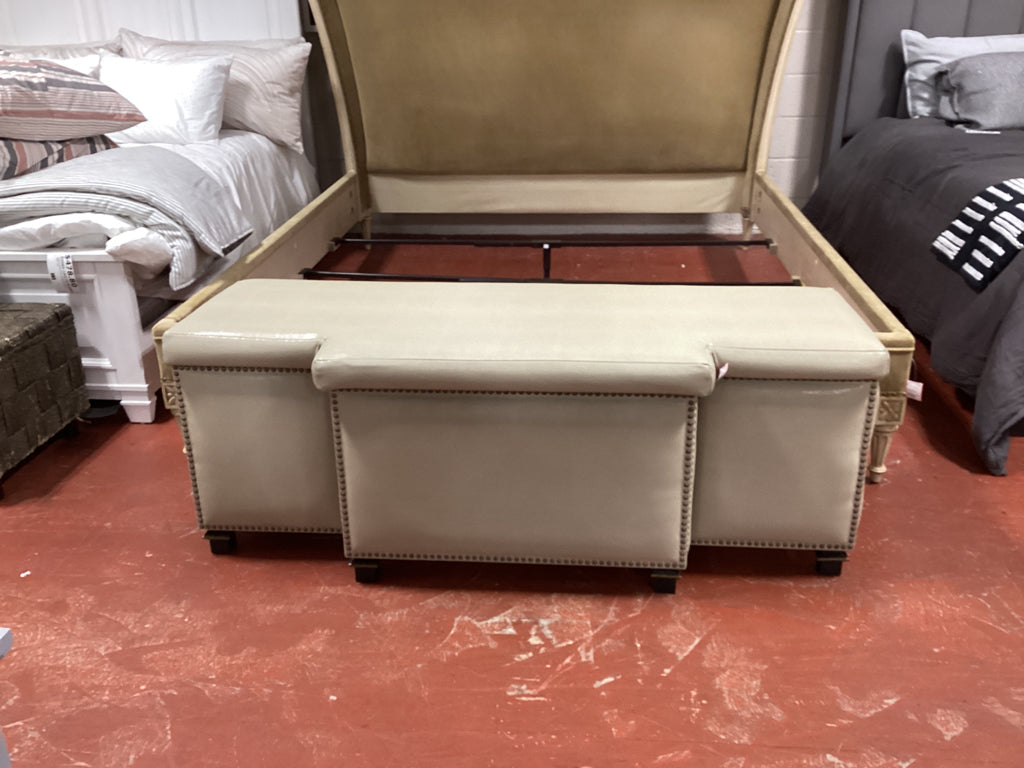 Bench / Custom shagreen leather storage bench  59 x 21 x 23 high