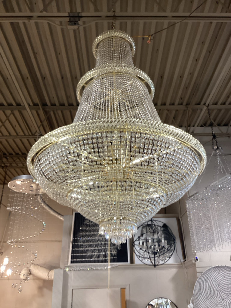 Crystal Bell  Shape Chandelier 72" H 50" W 45 Lights