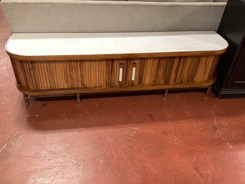 Anthropologie Deluxe Tamboored Media Cabinet 70"W x 16"D x 20"H