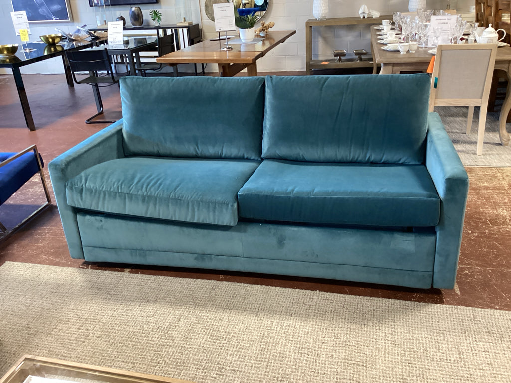 Maiden Home Warren Sleeper sofa / Performance velvet Lagoon 79 x 41 x 34 high