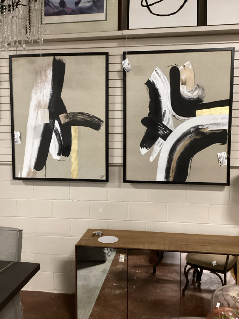 Renwil Art Framed Abstract IIya Collection 40x50 Blk/Bro/Wht