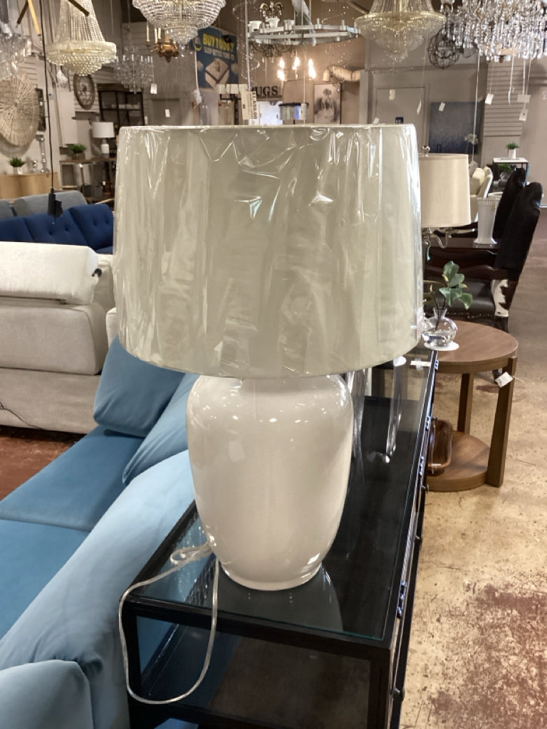 Port 68 Franklin Table Lamp with Off White Shade 32" H