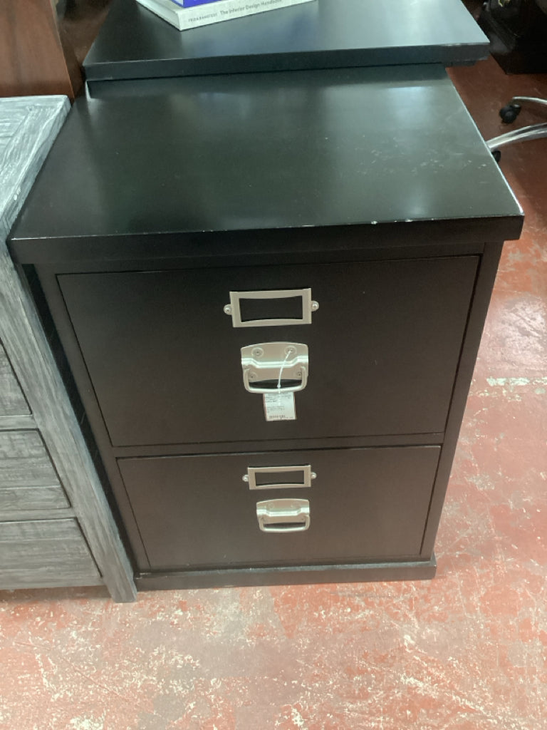 Pottery Barn Bedford File Cabinet / black 2 drwr 20.5 x 17 x 28.5" high
